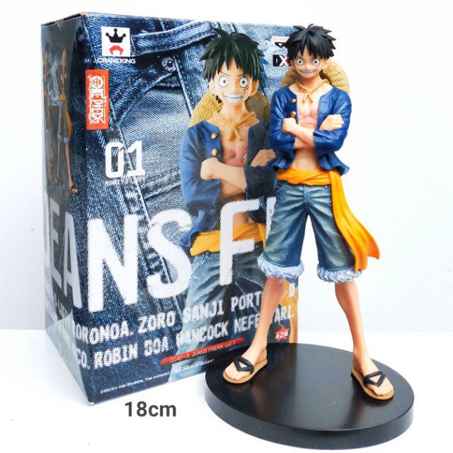 Jeans Freak One Piece Action Figure Miniatur Pajangan Luffy Sanji Law Nami Robin Zoro Boa Hancock Shopee Indonesia
