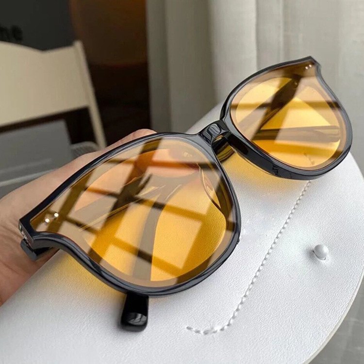 （YUZHU）COD Kacamata Hitam Korea Gaya Wanita/Pria Kacamata Hitam Retro Bulat Murah Cewek Sunglasses