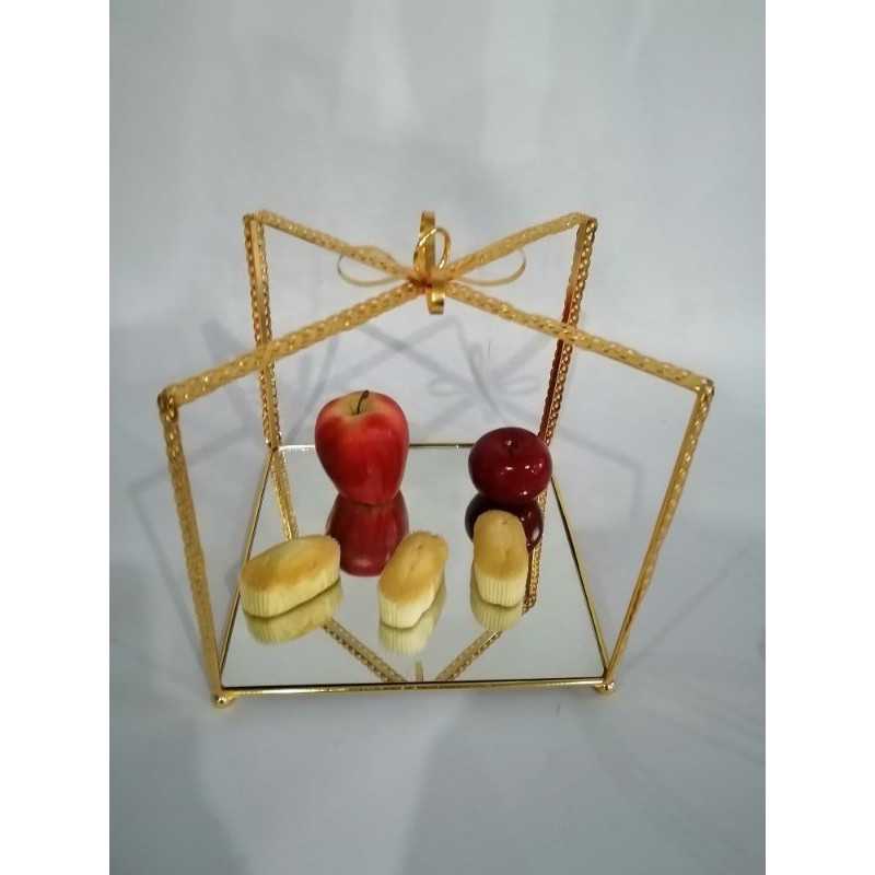 cake stand tempat kue tatakan kue nampan kaca mewah