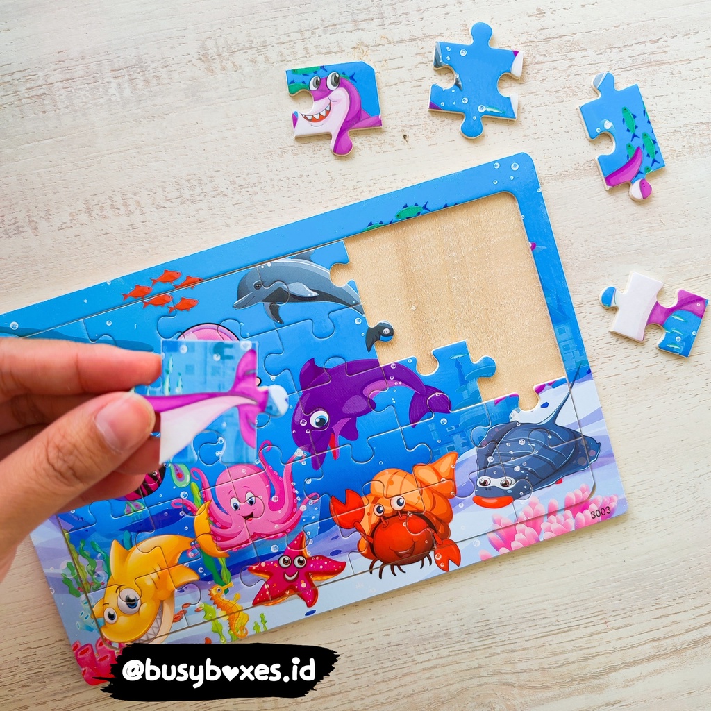 [busyboxes.id] Mainan Edukasi Puzzle Kayu Wooden Toys Mainan Montessori tema laut