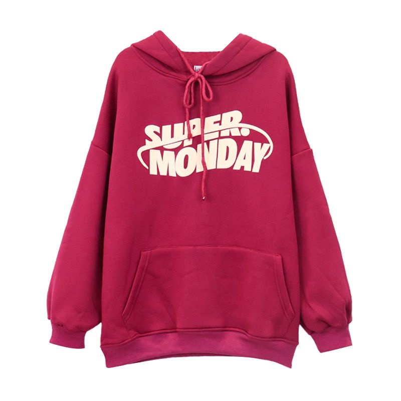 Hoodie MONDAY VIBES (S - 6XL) Jaket Jumper Korean Style BIGSIZE Super Monday Sweatshirt Harajuku Pria Wanita Jacket Boy Girl BIG SIZE M L XL XXL XXXL XXXXL 3L 4L 5XL Fanta Fuschia Burgundy Pink Baby Grey