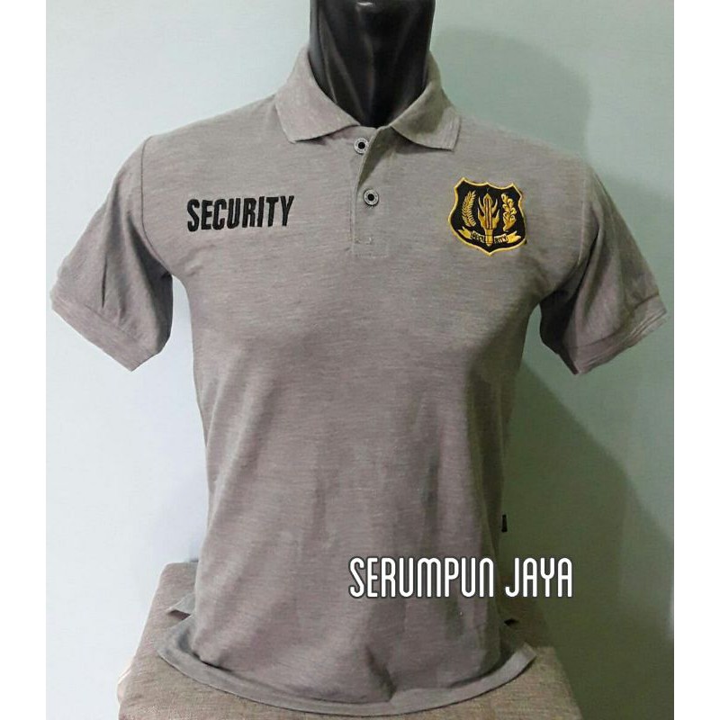 KAOS SECURITY ABU - KAOS KERAH SECURITY ABU FULL BORDIR.