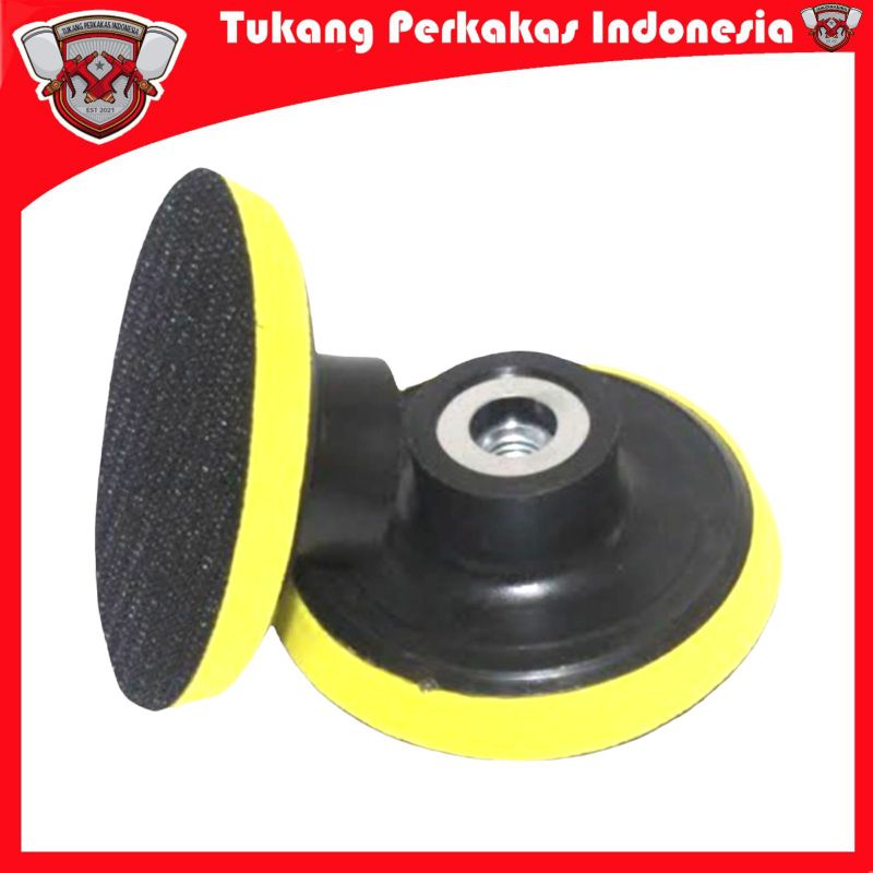 Rubber pad amplas 4 inch velcro tatakan amplas bulat gerinda tangan 4 inch