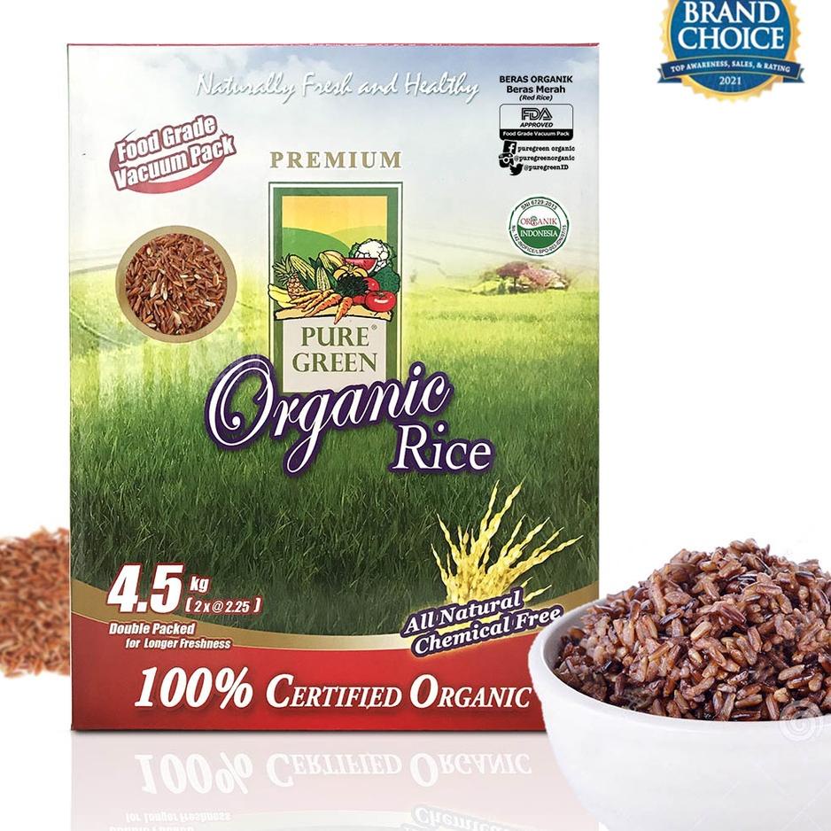 

New Puregreen Organic Rice Beras Organik Beras Merah Family Pack 4,5 kg SELLER 팝