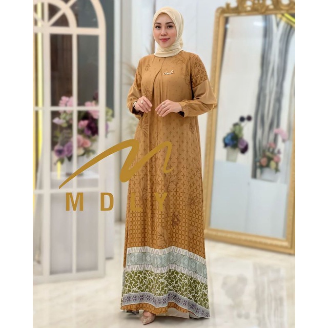 Gamis Dress Wanita  Terbaru Halwa Dress By Mdly 3039