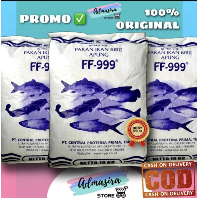 Pelet Pakan ikan bibit FF 999 1zak 10kg FF999