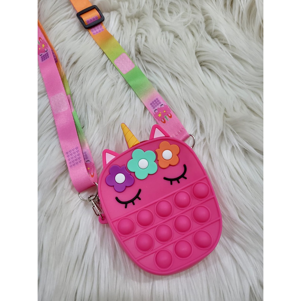 MB Gratis Ongkir (COD) EL4545 Tas Anak POP IT Motif Karakter UNICORN RAINBOW MOTIF BUNGA 4545