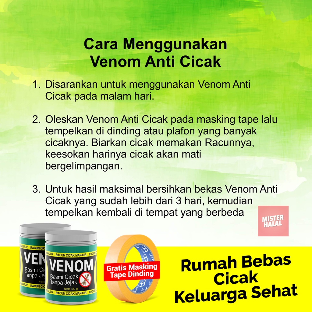 VENOM ANTI RACUN CICAK - Matikan Cicak Tokek Kecoa Dalam Sekejap, Basmi Cicak Yang Mengganggu, Rumah Bebas Cicak, Bersih Dari Kotorannya &amp; Najis, 100% Original