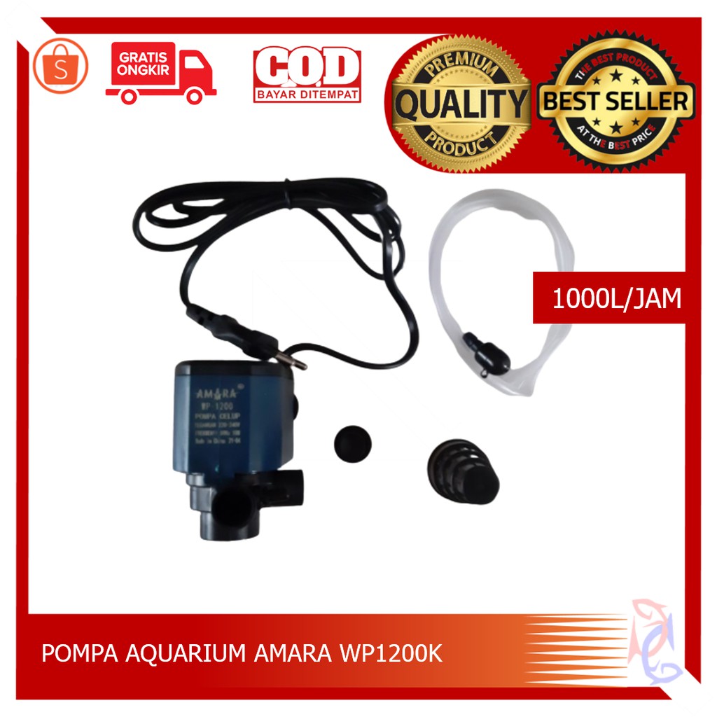 POMPA AIR AMARA WP 1200 FILTER AQUARIUM POMPA KECIL AQUARIUM POMPA AIR HIDROPONIK POMPA AIR AQUARIUM