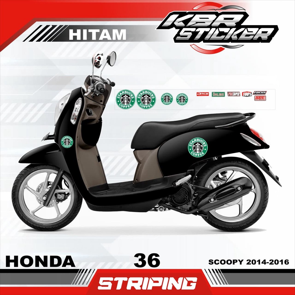 SCOOPY 2014-2016 stiker motor striping SCOOPY 2014-2016 motor honda motor sticker variasi Racing 36