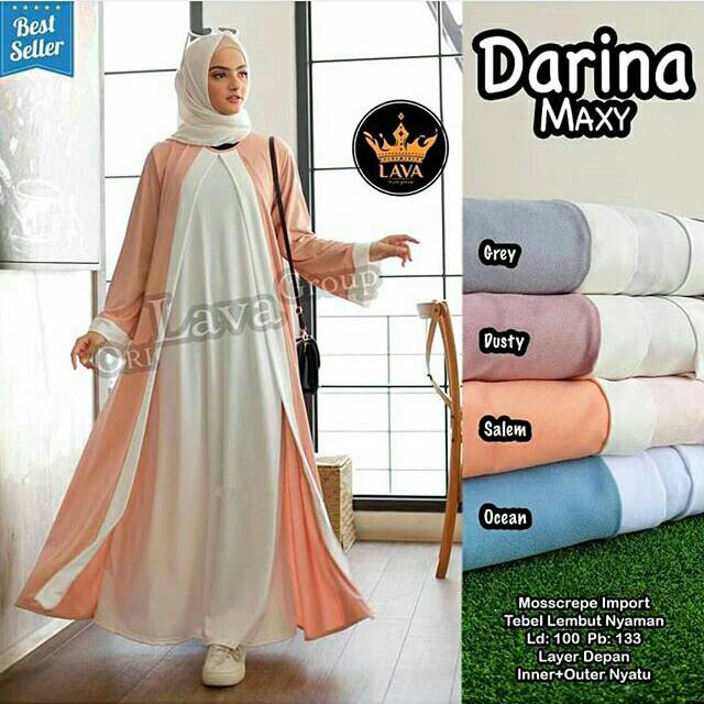 Darina Maxy DRESS MUSLIM, baju wanita, baju gamis, dress, gamis, Baju gamis, fashion wanita