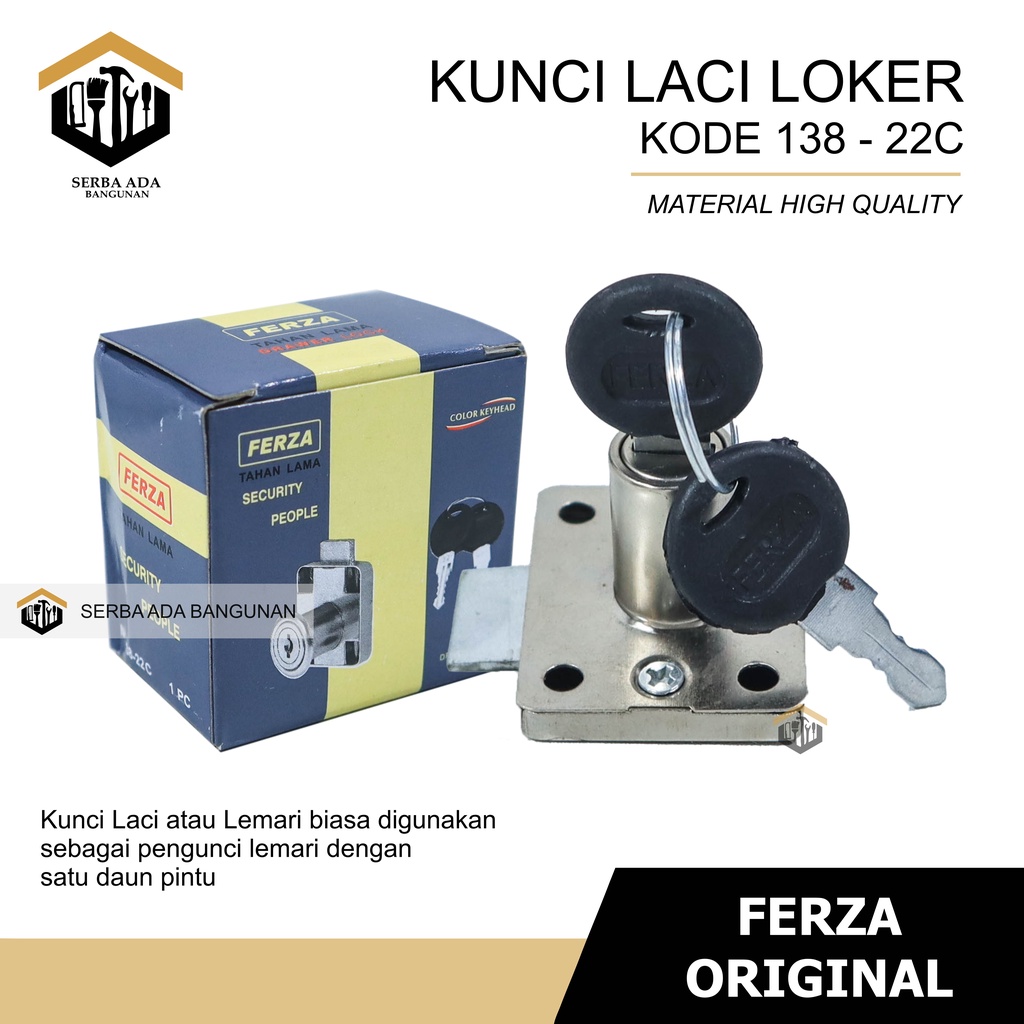 KUNCI LACI FERZA 101 ORIGINAL 100% TERMURAH / HARGA EKONOMIS DIKANTONG MURAH / KUNCI ALMARI LEMARI PAKAIAN BAJU LACI RAK DLL