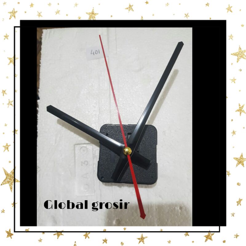 Mesin jam dinding 3268 berdetak + jarum jam dinding panjang 401