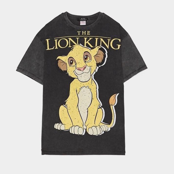 【LIKES】 Kaos LION KING bahan Cotton T-Shirt Wanita Lengan Pendek ZARA T-shirt .,❀