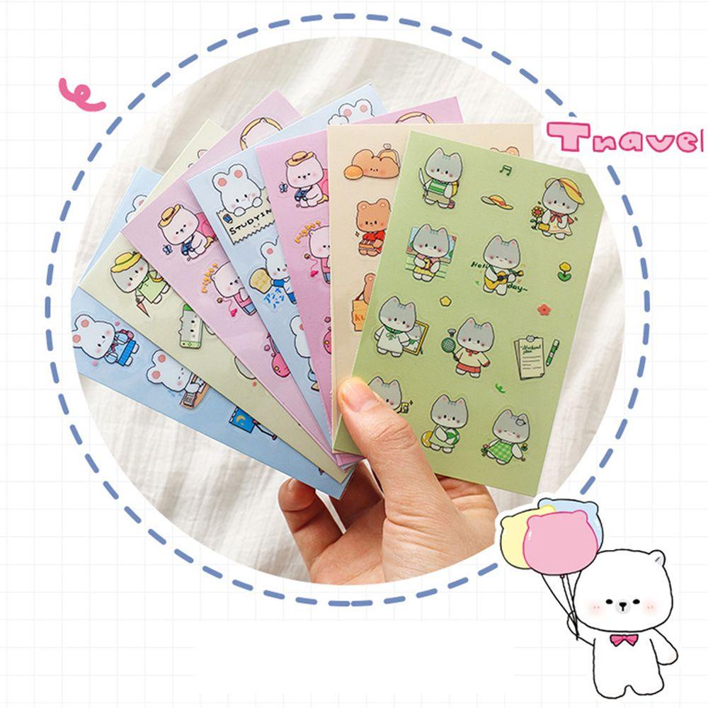 Lanfy Stiker Dekorasi Akun Tangan Kartun Siswa Perlengkapan Sekolah Perekat Diri Kawaii Stationery Sticker