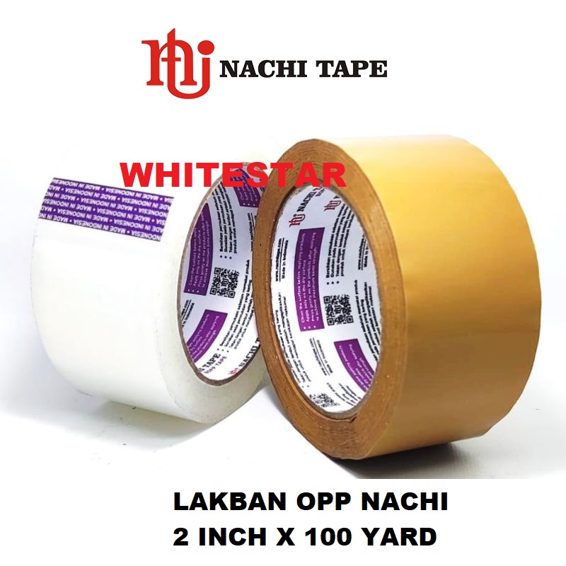 

lakban / isolasi opp nachi bening & coklat 2" 48 mm x 100 yard