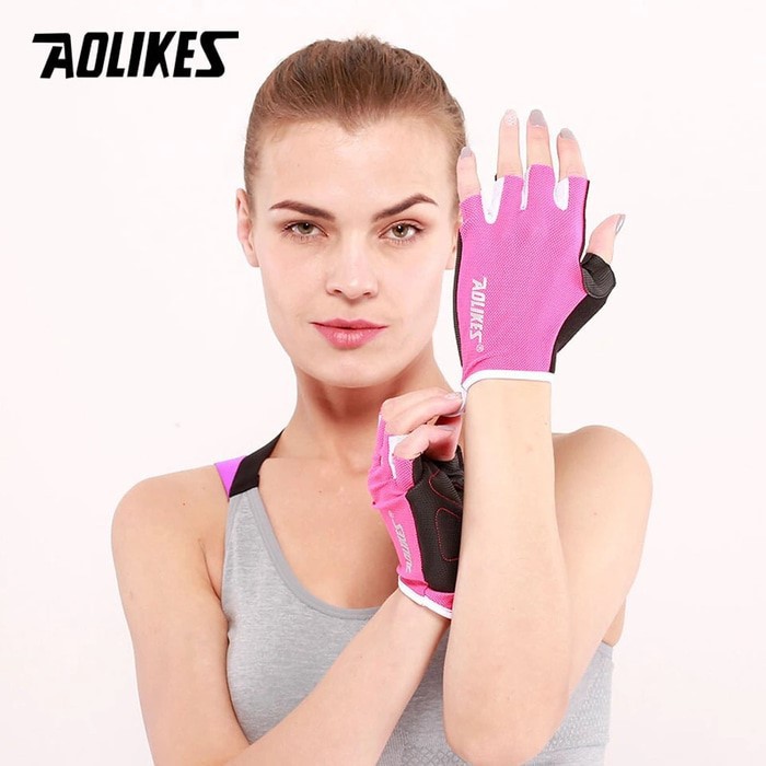 1 Pasang AOLIKES 104 Sarung Tangan Gym Gloves Fitness Gloves Gym Gloves Gym Cycling Men Women Sports