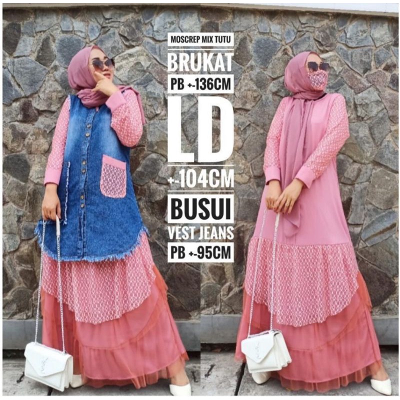 ONE SET VEST JEANS MOSCREP MIX TUTU IMPORT rs