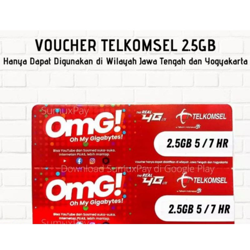 VOUCHER TELKOMSEL 2,5GB|PAKET DATA AS 2,5GB 5HARI|VOCER TELKOMSEL 2,5GB 5HARI JATENG DIY VC TSEL 2,5