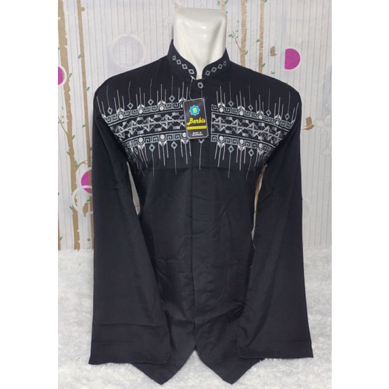 BAJU KOKO BARBIS LENGAN PANJANG SERAGAM WARNA HITAM/ PONDOK/HADRAH/TAHLIL/TERLARIS