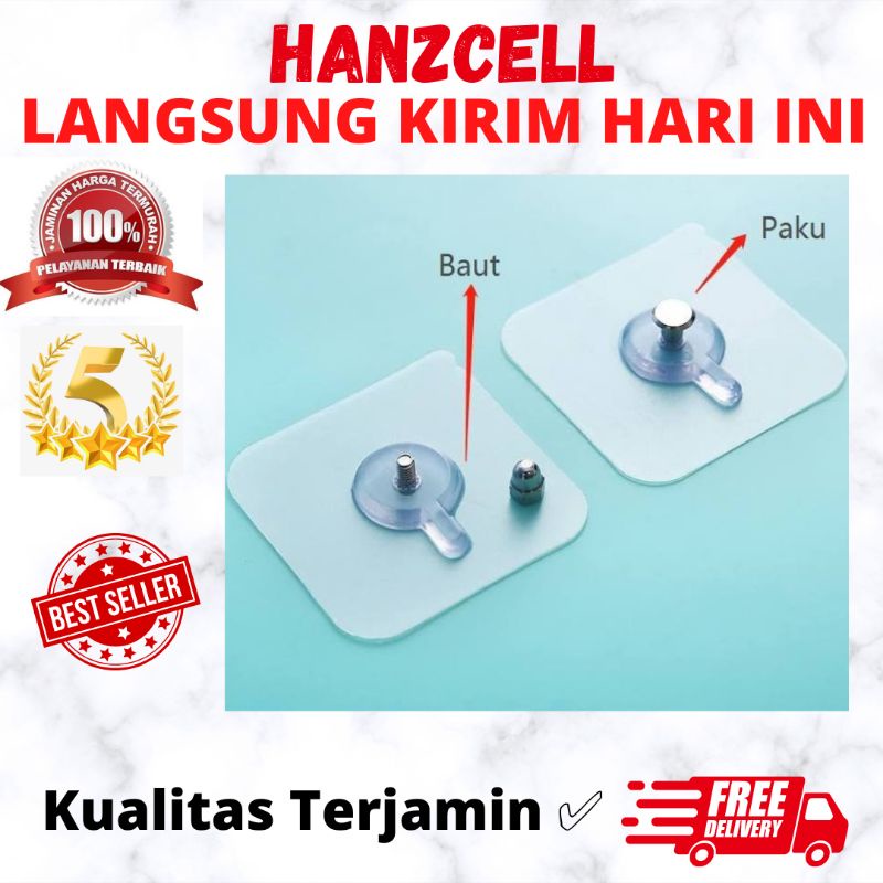 TEMPELAN HOOK BAUT PAKU / TEMPELAN DINDING AJAIB BAUT GANTUNGAN HOOK MAGIC TEMPEL PEREKAT TANPA BOR