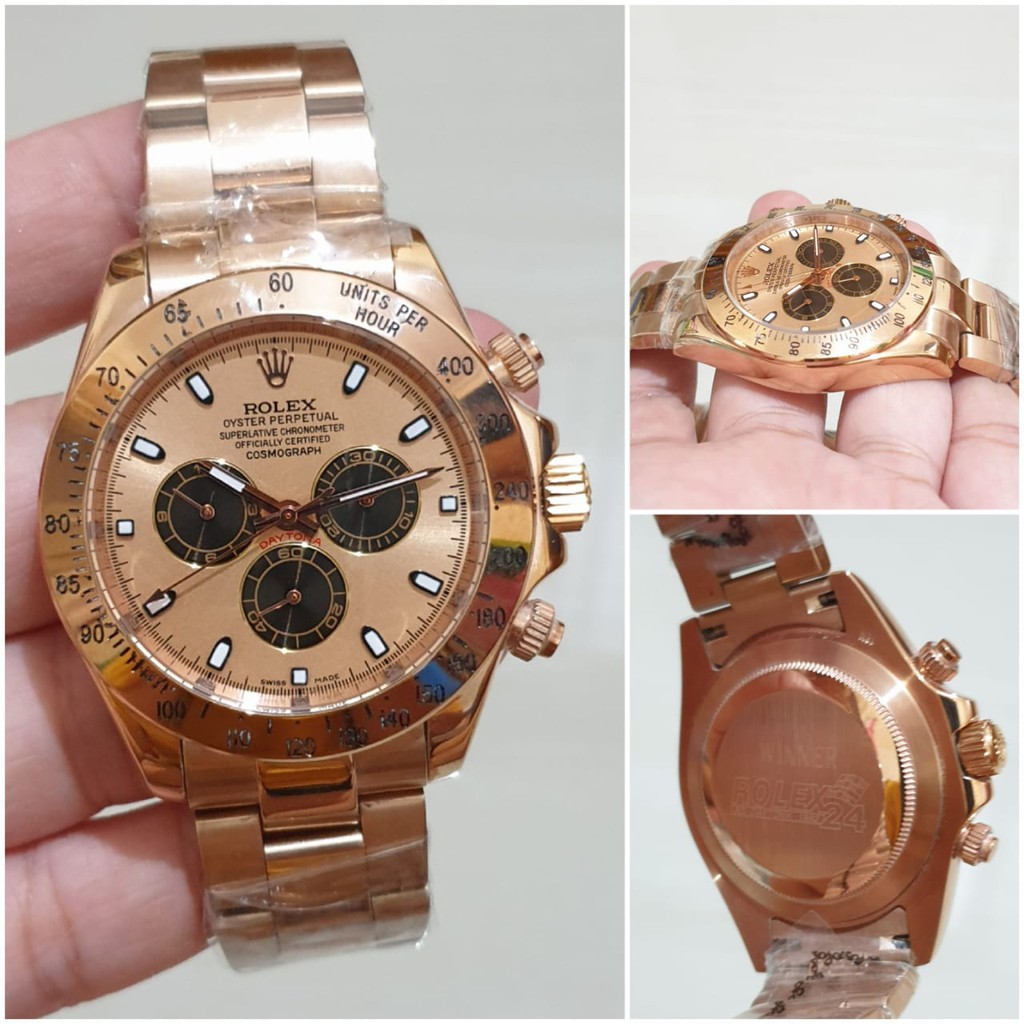 COD Sale Jam Rolex Special Daytona Rosegold Garansi 1th Kaca Anti Gores - Automatic - Jam Import - J