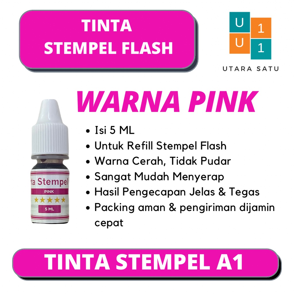

Tinta Stempel Flash Warna Pink 5 ML