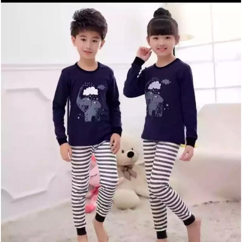 Baju Tidur Anak/Setelan Anak Couple Celana Panjang /Piyama Set Anak laki laki perempuan