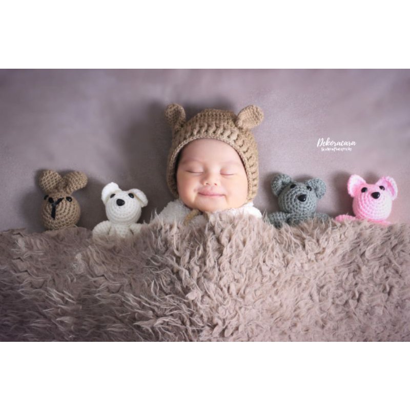 set kupluk amigurumi property foto bayi property foto newborn baby prop newborn aksesoris