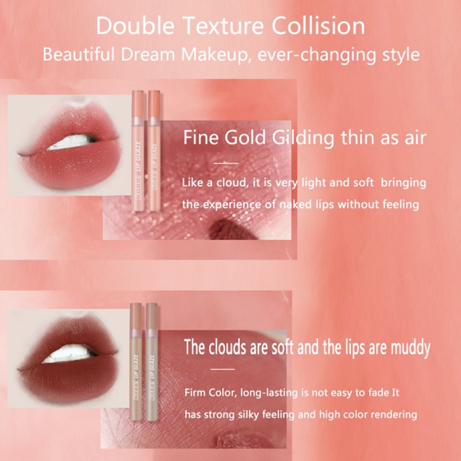 NOBB 4 PCS SET Lipstik Matte Clouds And Fog Broken Star Lipstik Lip Cream Lip Glaze NO006