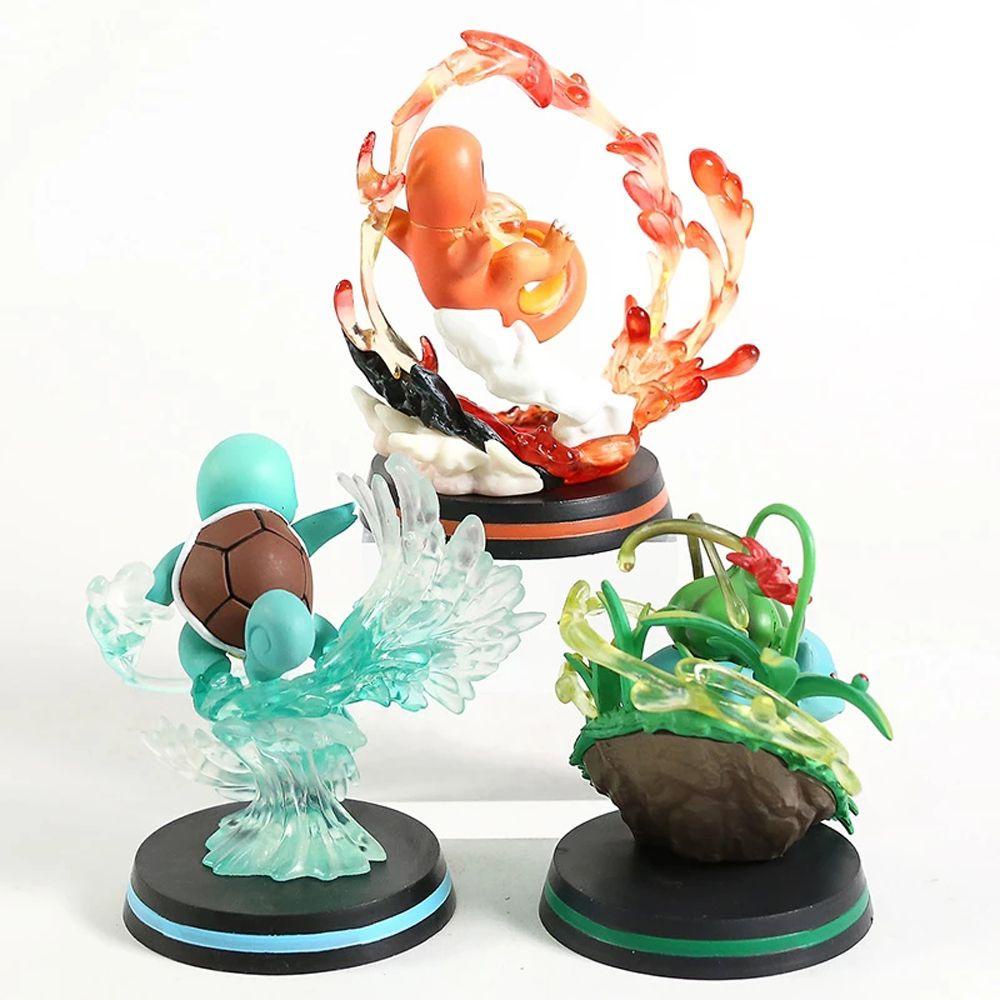 QUINTON Gambar Pokemon Desktop Ornamen Koleksi Model Blastoise Mewtwo Model Mainan Bulbasaur