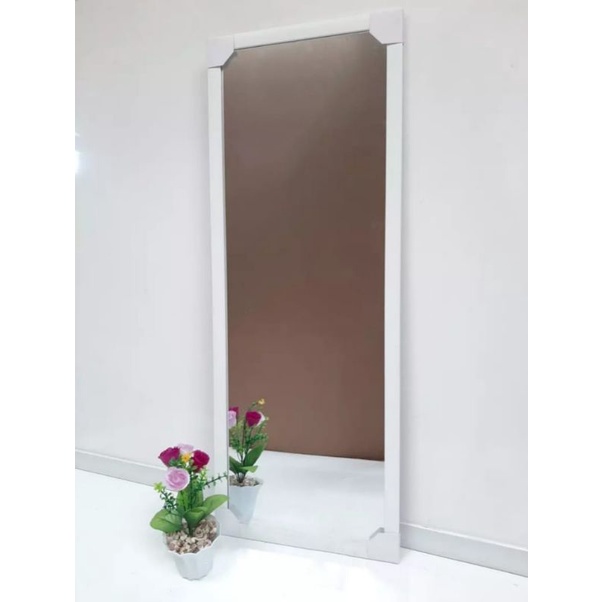 Cermin Dinding Minimalis Kaca Cermin Gantung full badan 95 X 35-Putih