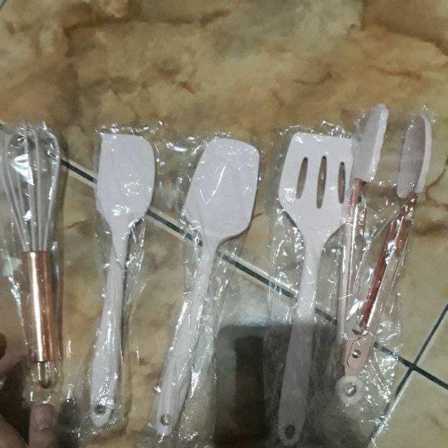 Sutil Set Isi 5 Pcs - Set Alat Masak Silicone Food Grade Tahan Panas / Spatula Set