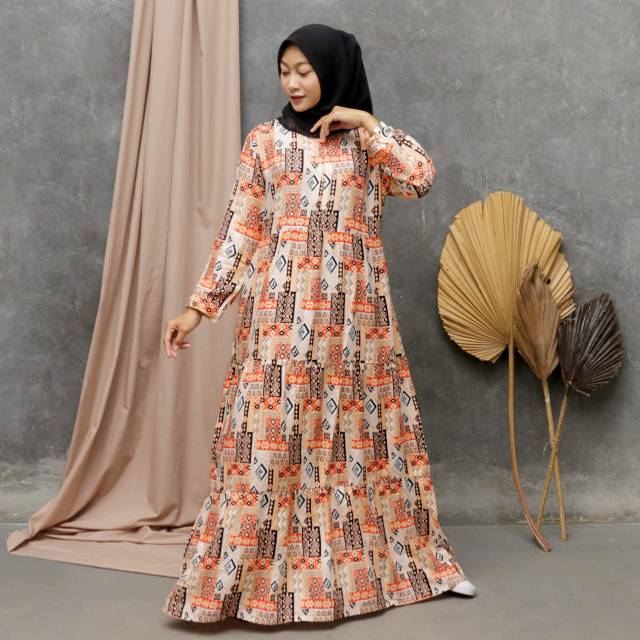Hoommedres daster rayon super gamis susun canda