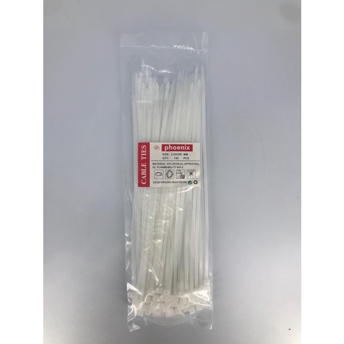 

PEREKAT-PENGIKAT- 3.6*250 KABEL TIES/ CABLE TIE/ KABEL TIS/ PENGIKAT KABEL/ DASI KABLE - PUTIH