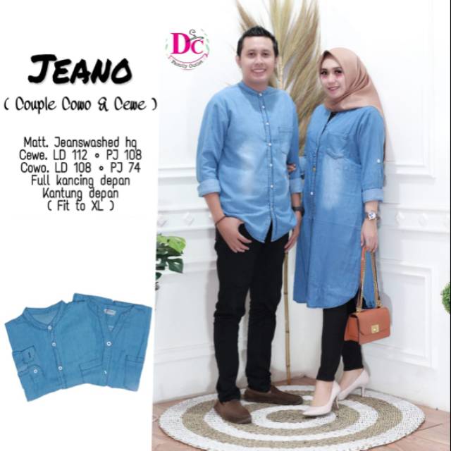 CUSTORE - KEMEJA COUPLE IBU DAN AYAH JEANO COUPLE ORI BY DC FAMILY / KEMEJA JEANS / ATASAN POLOS