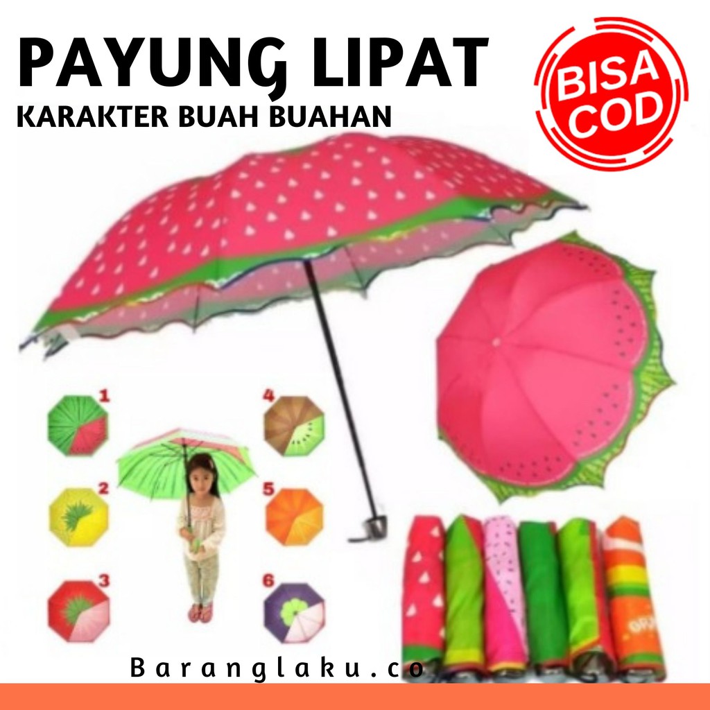 PAYUNG LIPAT KARAKTER BUAH / PAYUNG LIPAT MOTIF BUAH IYN-035ST