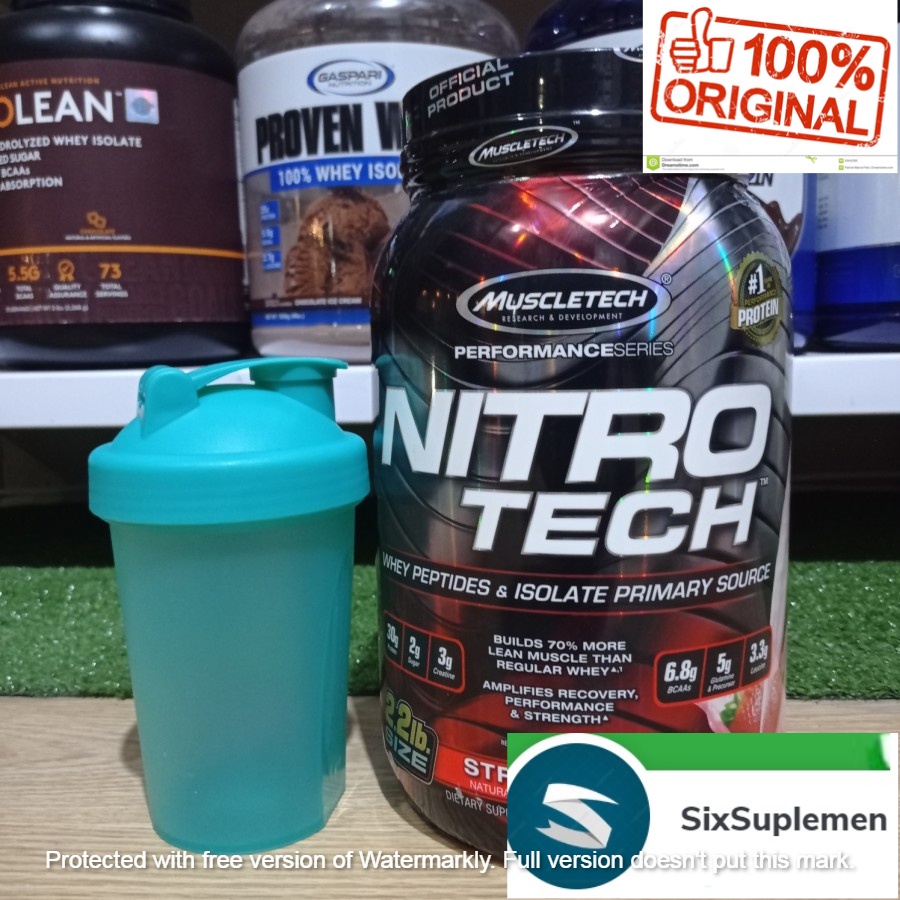 (Bonus Shaker/Sample) MT Nitro Tech 2.2 lb NitroTech 2,2 lbs whey isolate