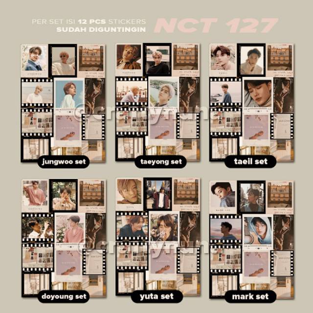 (NC-004) NCT FILM AESTHETIC STICKER SET ✨ by Crafty Nuna - stiker case hp buku jurnal bujo 127 dream kpop