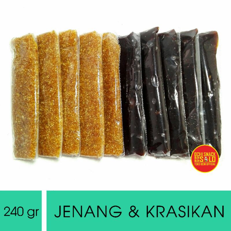 

JENANG DAN KRASIKAN POTONG CAMPUR 240 GR OCHI SNACK KHAS SOLO
