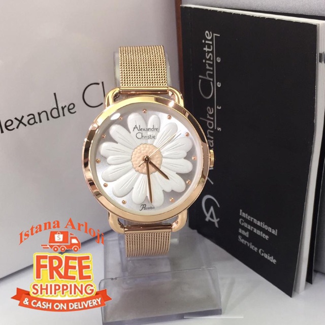 JAM TANGAN WANITA ALEXANDRE CHRISTIE 2852LH ROSEGOLD ORIGINAL