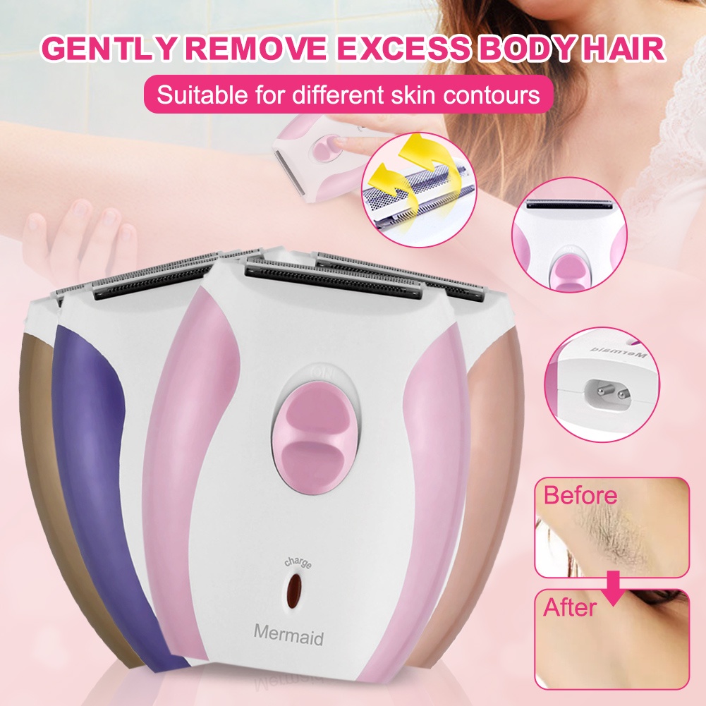 Usb Rechargeable Epilator Electric Trimmer Mesin Penghilang Bulu Wajah Tubuh