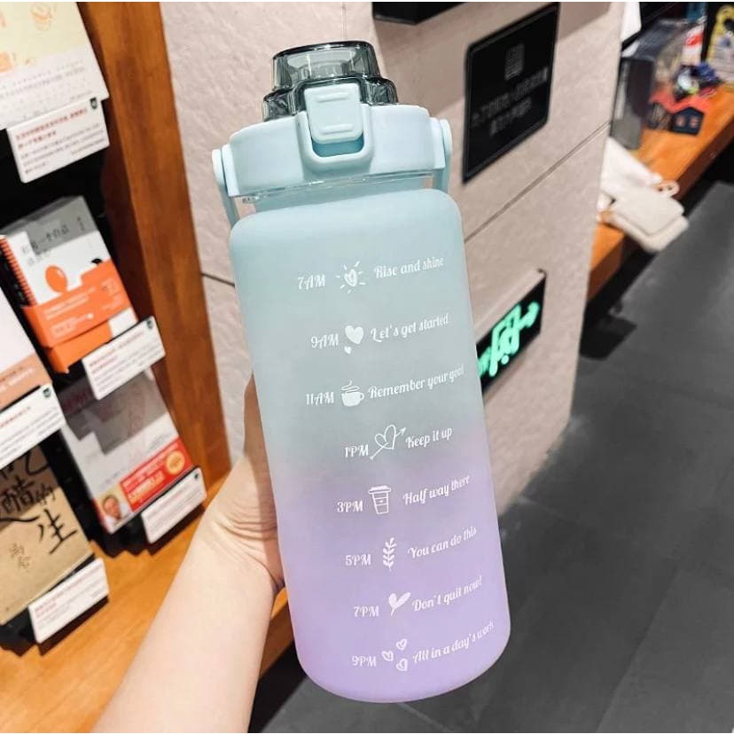 Botol Minum Motivasi Original 2 Liter 2000ML Korea Waktu Viral
