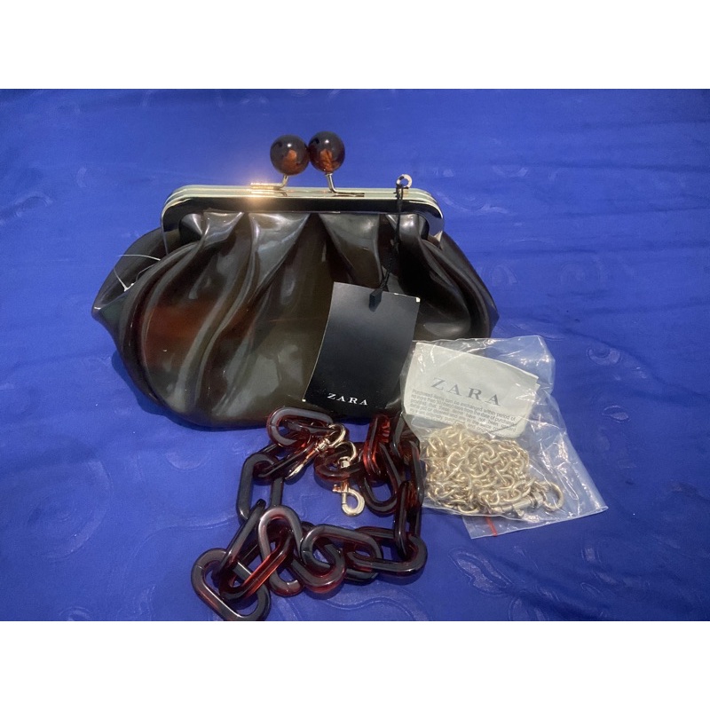 Zara Vinyl Crossbody Kisslock Bag