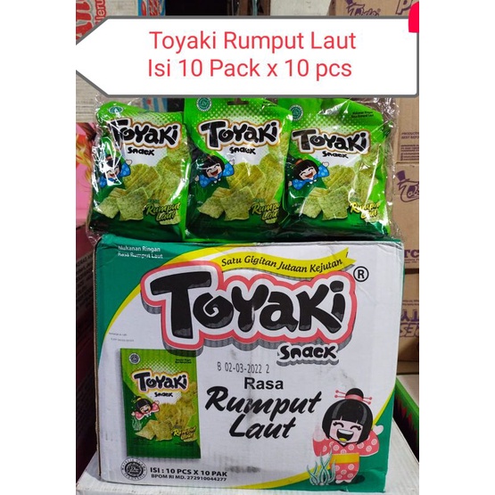 Toyaki Snack 1 Pack 10 Pcs Mikako Keripik Rasa Rumput Laut Ayam Bawang Ayam Bawang BBQ Jagung Bakar 