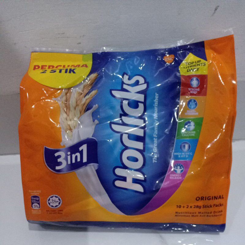 

Horlicks Original 3in1 Original/Nutritious Malted Drink/Stick pack/Import