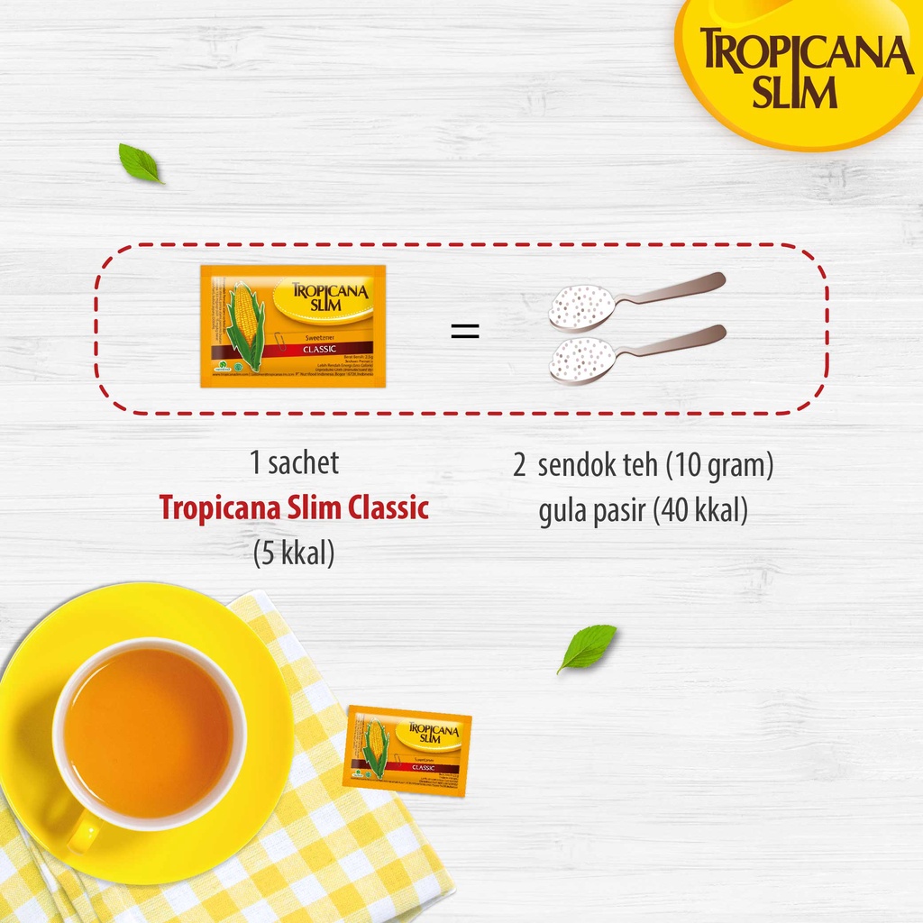 

Tropicana Slim Sweetener Classic 100 sachet - Pemanis untuk Bantu Batasi Gula