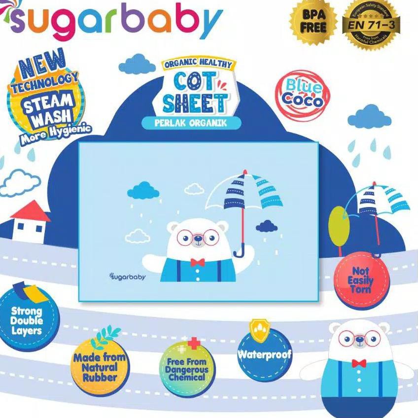 Sugar Baby Organic Healthy Premium Rubber Cot Sheet / Perlak Bayi