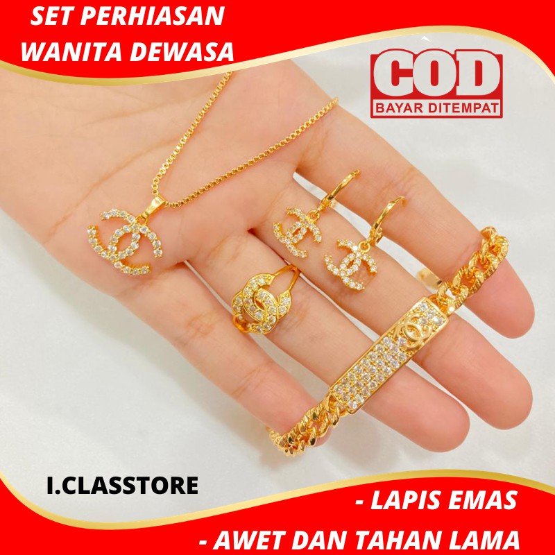 Set Perhiasan kalung gelang cincin anting aksesoris fashion wanita xuping asli kualitas terbaik