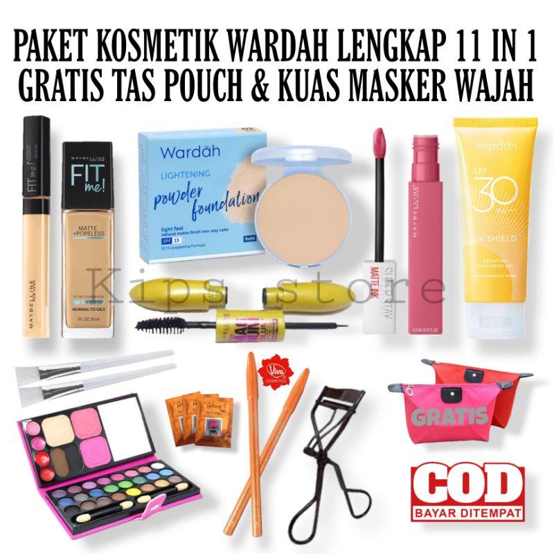 Paket Kosmetik Wardah 11in1 Paket Makeup Wanita Kumplit 11 In 1 Termurah - Paketan Kosmetik Wanita K